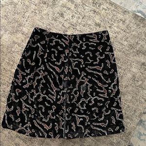 NWOT Club Monaco Velvet Sequin Embroidered Skirt